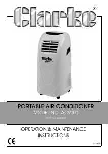 Manual Clarke AC 9000 Air Conditioner