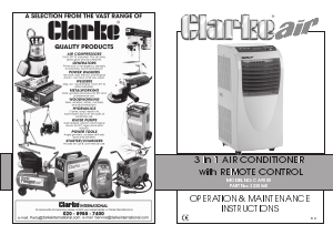 Manual Clarke CA 9000 Air Conditioner