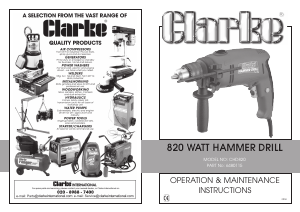 Manual Clarke CHD 820 Impact Drill