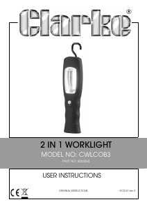Handleiding Clarke CWL COB 3 Lamp