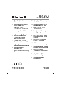 Bruksanvisning Einhell GE-CT 18/28 Li TC Grästrimmer