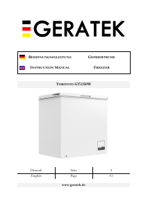 Manual Geratek Kelowna GT3300 Freezer