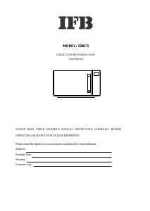 Manual IFB 23BC5 Microwave