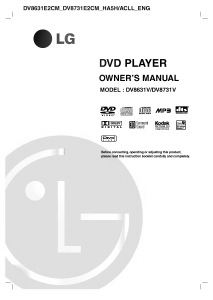 Manual LG DV8631V DVD Player