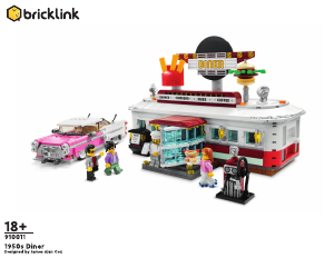 Bedienungsanleitung Lego set 910011 BrickLink Designer Program Restaurant aus den 1950er-Jahren