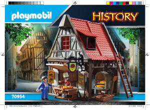Handleiding Playmobil set 70954 History Middeleeuwse bakkerij