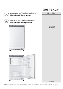 Manual Respekta UKS110 Refrigerator