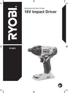 Manual Ryobi R18ID2-0 Impact Wrench