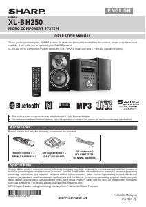 Manual Sharp XL-BH250 Stereo-set