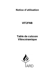Mode d’emploi Yard VIT2FNB Table de cuisson
