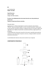 Manual de uso Thulos TH-LC401 Licuadora