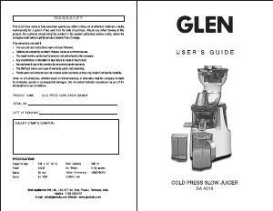 Handleiding Glen SA 4018 Sapcentrifuge