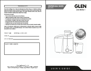 Handleiding Glen SA 4019 Sapcentrifuge