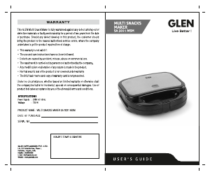 Manual Glen SA 3021 MSM Contact Grill