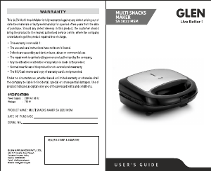 Manual Glen SA 3022 MSM Contact Grill