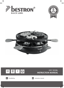 Manual Bestron KRC300BL Raclette Grill