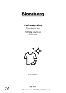 Käyttöohje Blomberg BWG 484 M5 Pesukone