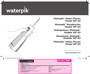 Mode d’emploi Waterpik WF-03 Hydropulseur