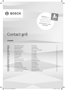 Manual Bosch TCG3302 Contact Grill