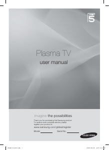 Manual Samsung PS50A550S1F Plasma Television