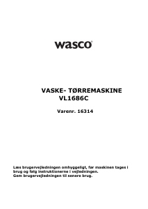 Brugsanvisning Wasco VL1686C Vaske-tørremaskine