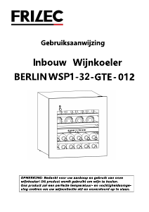 Handleiding Frilec BERLINWSP1-32-GTE-012 Wijnklimaatkast