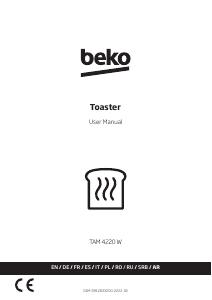 Handleiding BEKO TAM 4220 W Broodrooster