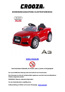 Bedienungsanleitung Crooza Audi A3 Kinderauto