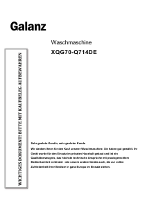 Bedienungsanleitung Galanz XQG70-Q714DE Waschmaschine