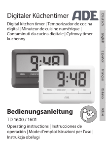 Manual de uso ADE TD 1601 Temporizador de cocina