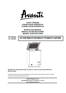 Manual Avanti CF35F0W Freezer