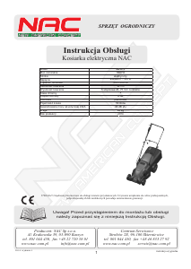 Instrukcja NAC JA1171 1800W Kosiarka