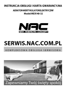 Instrukcja NAC MEX140-32 Wertykulator