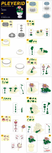 Manual Sluban set M38-B1077A Pleyerid Potted plants table flower