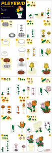 Manual Sluban set M38-B1077F Pleyerid Potted plants table flower