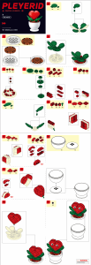 Manual Sluban set M38-B1073F Pleyerid Potted plants heart flower