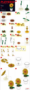 Manual Sluban set M38-B1073C Pleyerid Potted plants sunflower