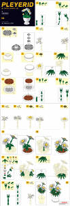 Manual Sluban set M38-B1077D Pleyerid Potted plants table flower