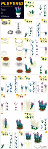 Manual Sluban set M38-B1077C Pleyerid Potted plants table flower