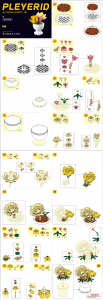 Manual Sluban set M38-B1077E Pleyerid Potted plants table flower