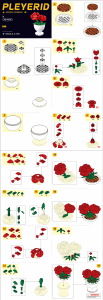 Manual Sluban set M38-B1077B Pleyerid Potted plants table flower