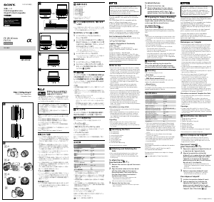 Mode d’emploi Sony FE 28-60mm Objectif