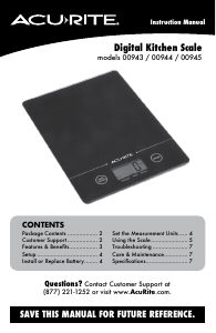 Manual Acurite 00943 Kitchen Scale