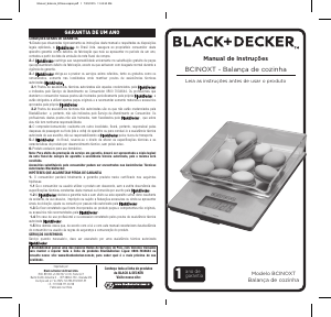 Manual Black and Decker BCINOXT Balança de cozinha