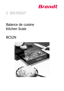 Mode d’emploi Brandt BC52N Balance de cuisine