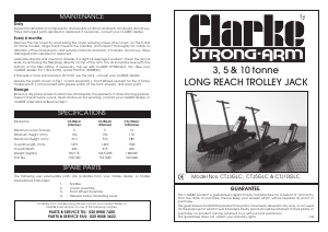 Manual Clarke CTJ 10GLC Jack