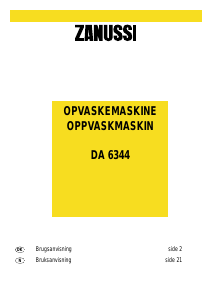 Bruksanvisning Zanussi DA 6344 Oppvaskmaskin