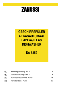 Manual Zanussi DA 6352 Dishwasher