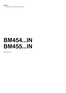 Manual Gaggenau BM454110IN Microwave