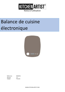 Mode d’emploi Kitchen Artist DOM354 Balance de cuisine